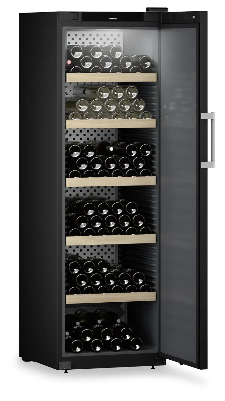 Vitrina pentru vinuri Liebherr WSbli 5231 GrandCru Selection 229 sticle, Clasa E,, Control electronic Display,  Rafturi lemnH 188.4 cm, 434 l, Negru [6]