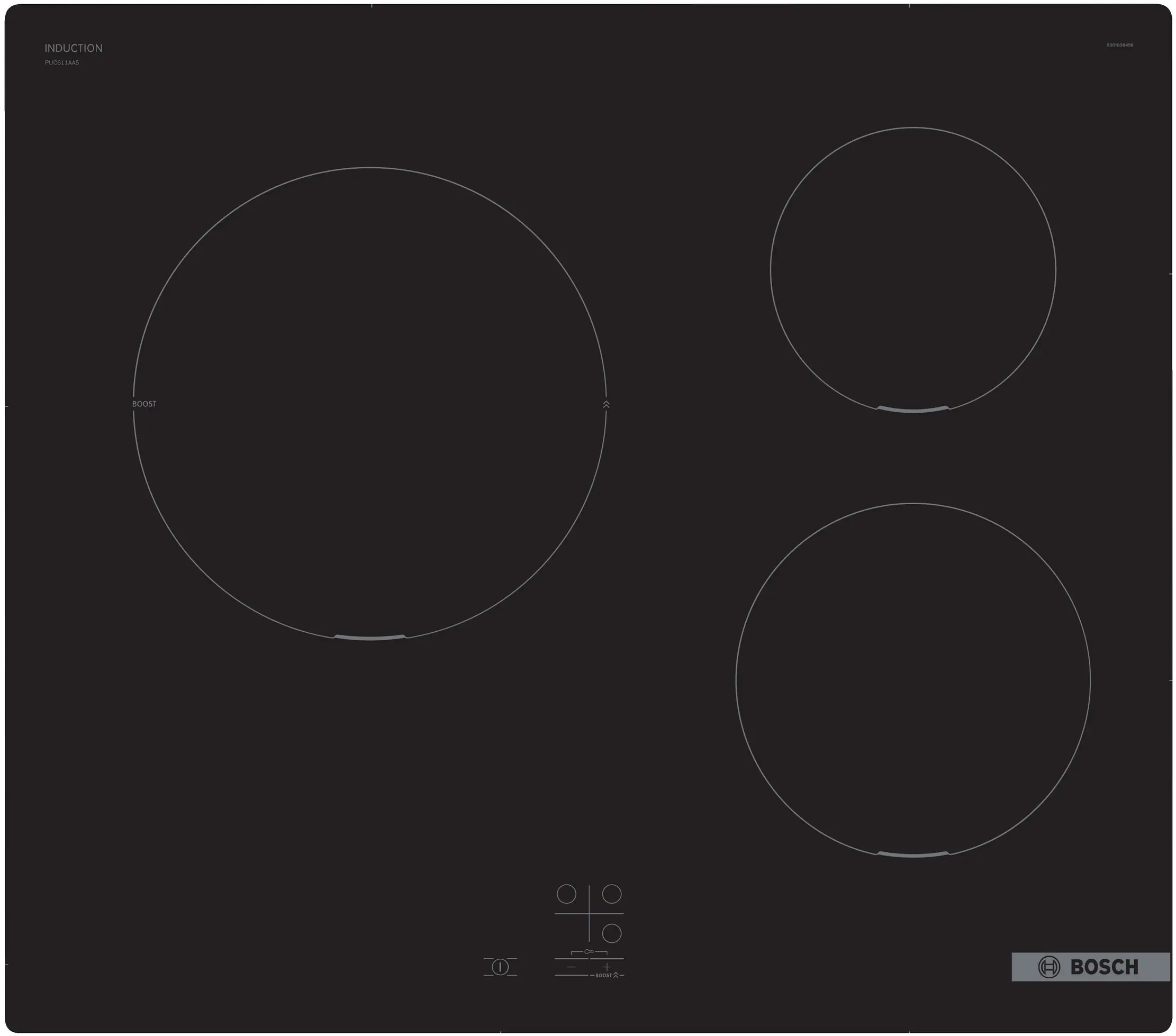 Electrocasnice - Plita cu inductie Bosch Seria 2, 60 cm, Negru