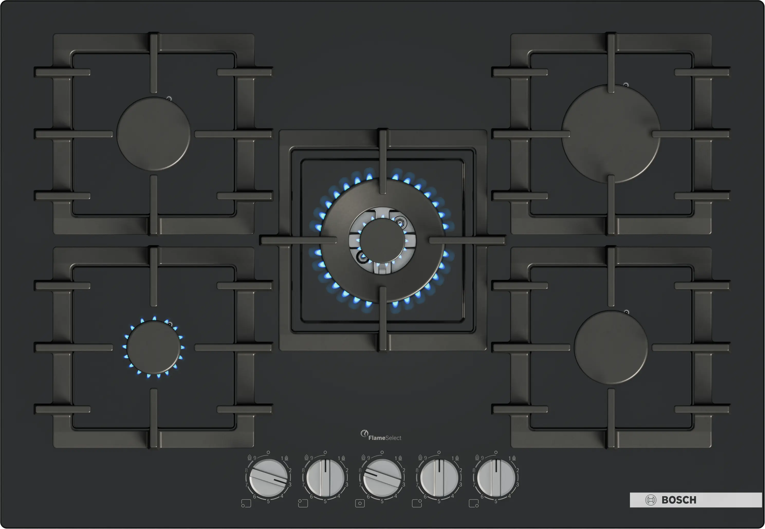 Electrocasnice - Plita pe gaz Seria 6, 75 cm, Quartz, Negru