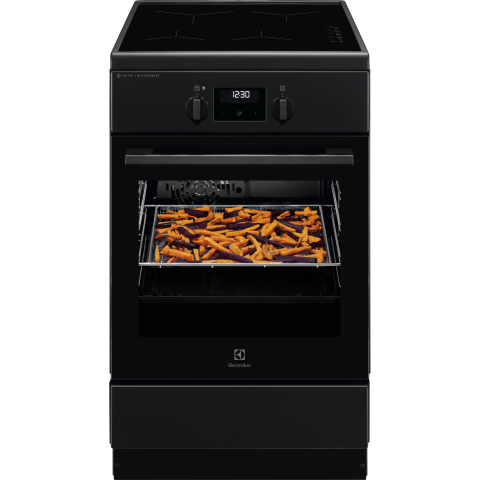 Aragaze electrice - Aragaz electric Electrolux LKI564266K SteamBake cataliza 50 cm negru mat