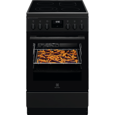 Aragaze electrice - Aragaz electric Electrolux LKR564276K SteamBake cataliza 50 cm negru mat
