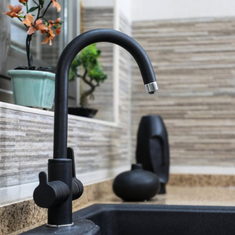 Baterie 3 cai CookingAid THREE FLOW FLO60 apa rece / calda / filtru apa cu finisaj granit Negru Metalic / Black Metal [8]