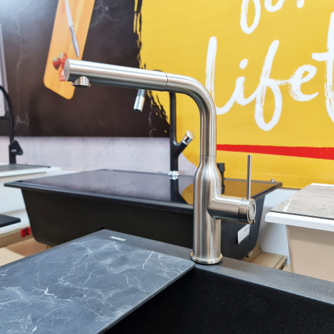 Baterie CookingAid Angelina Steel cu furtun dus extractibil si finisaj inox periat [6]