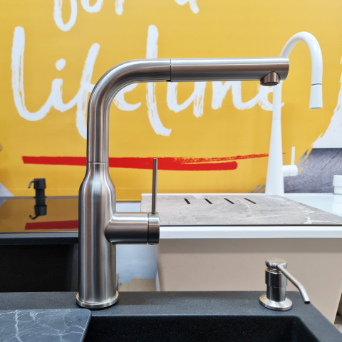 Baterie CookingAid Angelina Steel cu furtun dus extractibil si finisaj inox periat [8]