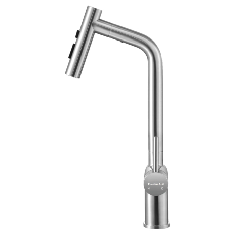 Baterii - Baterie CookingAid Ferrara Steel cu furtun dus extractibil si buton schimbare dus/jet, culoare inox periat