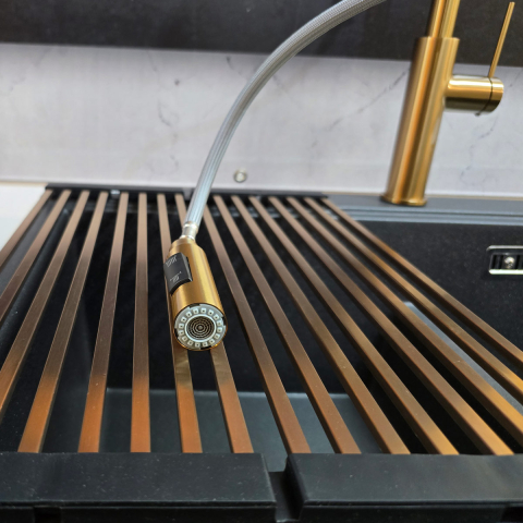 Baterie CookingAid Jennifer Copper cu furtun dus extractibil + buton jet/dus si finisaj inox periat [3]