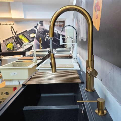 Baterie CookingAid Jennifer Copper cu furtun dus extractibil + buton jet/dus si finisaj inox periat [8]