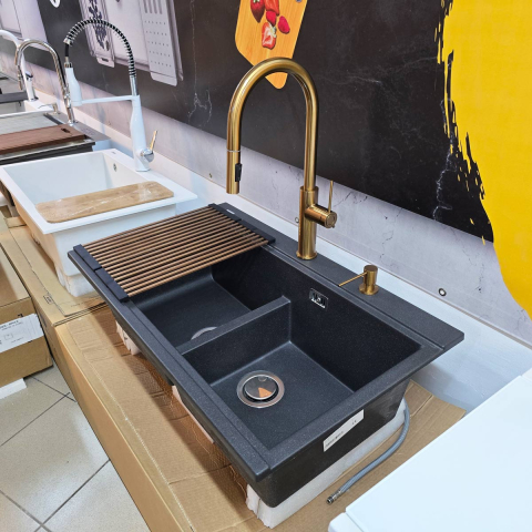 Baterie CookingAid Jennifer Copper cu furtun dus extractibil + buton jet/dus si finisaj inox periat [17]