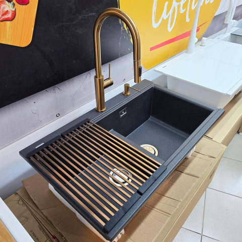 Baterie CookingAid Jennifer Copper cu furtun dus extractibil + buton jet/dus si finisaj inox periat [13]