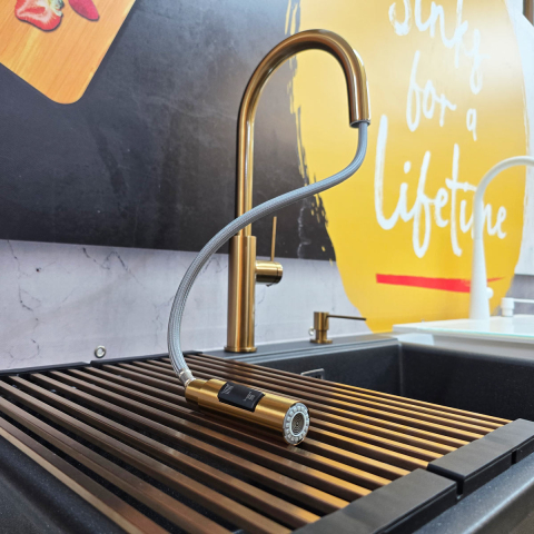 Baterie CookingAid Jennifer Copper cu furtun dus extractibil + buton jet/dus si finisaj inox periat [2]