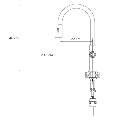 Baterie CookingAid Jennifer Steel cu furtun dus extractibil + buton jet/dus si finisaj inox periat [11]
