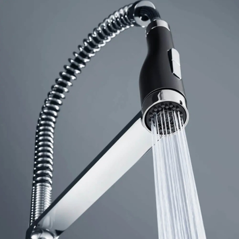 Baterie CookingAid NEO Spring Black Chrome cu cap flexibil detasabil + buton interschimbabil jet/dus si finisaj Cromat/Negru [7]