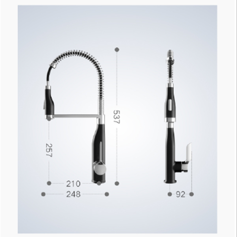 Baterie CookingAid NEO Spring Black Chrome cu cap flexibil detasabil + buton interschimbabil jet/dus si finisaj Cromat/Negru [12]