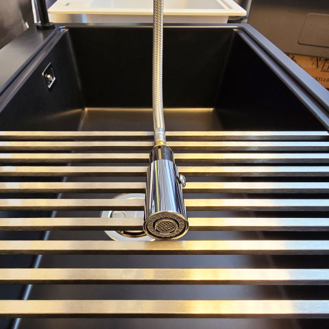 Baterie CookingAid NEWMIX 90 CHROME cu finisaj cromat si furtun dus retractabil / extractibil + buton jet/dus [7]