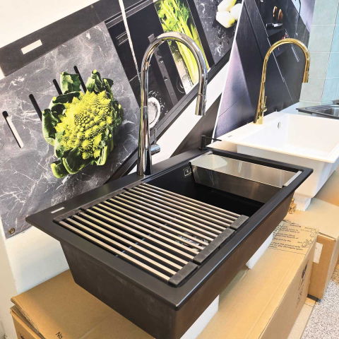 Baterie CookingAid NEWMIX 90 CHROME cu finisaj cromat si furtun dus retractabil / extractibil + buton jet/dus [5]