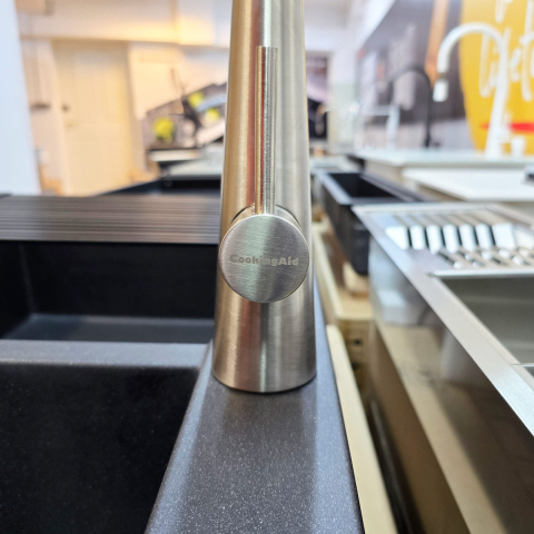 Baterie CookingAid NEWMIX 90 STEEL cu finisaj periat si furtun dus retractabil / extractibil + buton jet/dus [2]