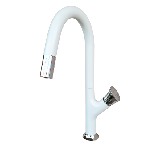 Baterie CookingAid PARMIX WHITE cu furtun dus retractabil / extractibil si finisaj Alb mat [2]