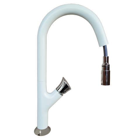 Baterie CookingAid PARMIX WHITE cu furtun dus retractabil / extractibil si finisaj Alb mat [3]