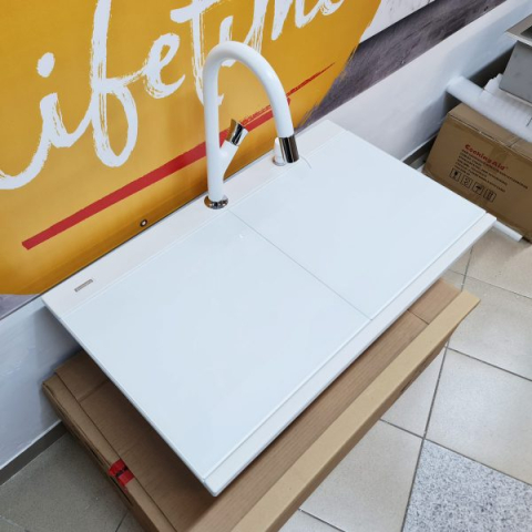 Baterie CookingAid PARMIX WHITE cu furtun dus retractabil / extractibil si finisaj Alb mat [6]