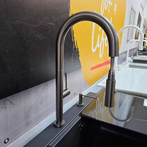 Baterie CookingAid Quadron Felicity Gun Metal cu furtun dus extractibil + buton jet/dus si finisaj Negru mat [7]