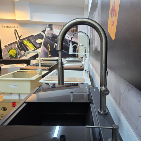 Baterie CookingAid Quadron Felicity Gun Metal cu furtun dus extractibil + buton jet/dus si finisaj Negru mat [5]