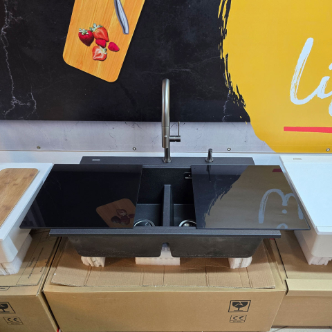 Baterie CookingAid Quadron Felicity Gun Metal cu furtun dus extractibil + buton jet/dus si finisaj Negru mat [11]