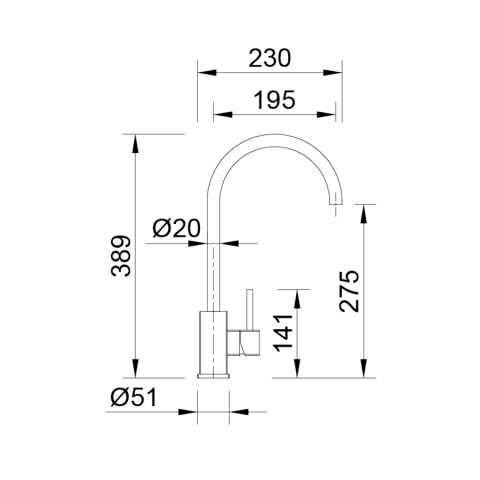Baterie CookingAid RODI Box QS 2003 rotativa 180° cu finisaj cromat si maner, baza si corp / pipa patrata [8]