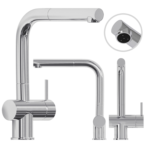 Baterie CookingAid RODI LINE MN 807 cu cap retractabil / extractibil si finisaj Cromat [1]