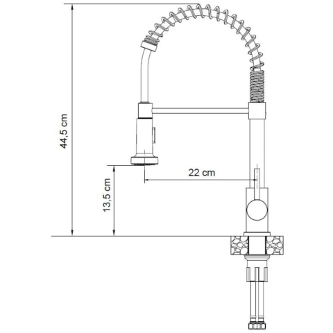 Baterie CookingAid Salma Steel cu furtun dus detasabil / flexibil + buton jet/dus si finisaj inox periat [11]
