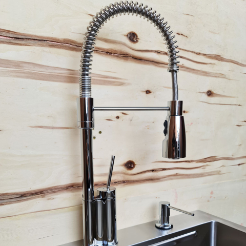 Baterie CookingAid SPRING CHROME 40 cu cap flexibil detasabil + buton interschimbabil jet/dus si finisaj Cromat [3]