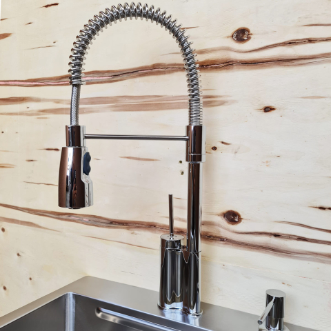 Baterie CookingAid SPRING CHROME 40 cu cap flexibil detasabil + buton interschimbabil jet/dus si finisaj Cromat [7]