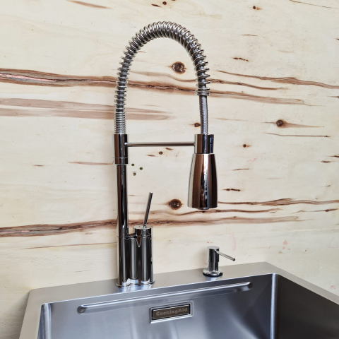 Baterie CookingAid SPRING CHROME 40 cu cap flexibil detasabil + buton interschimbabil jet/dus si finisaj Cromat [5]