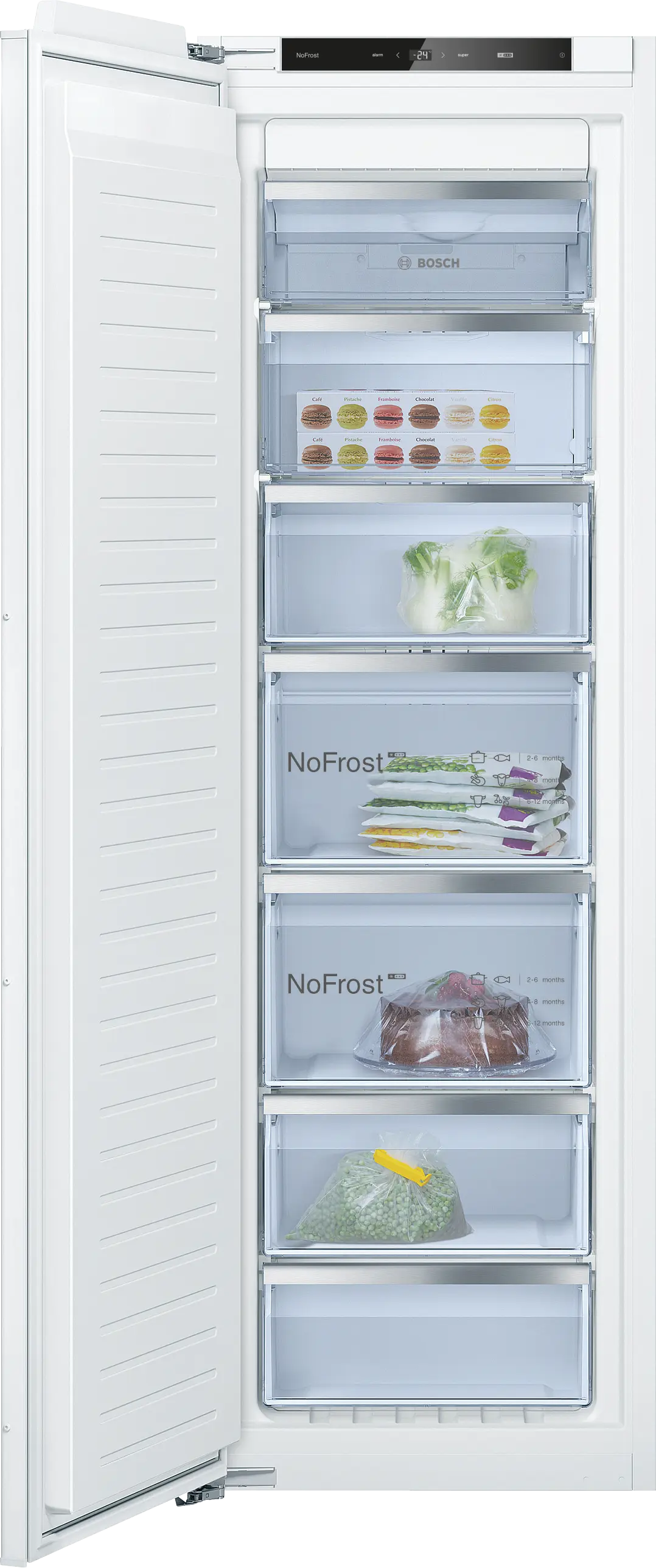 Incorporabil - Bosch GIN81VEE0 - congelator încorporabil, Seria 4, 177.2 cm, No Frost, VarioZone, 212 litri