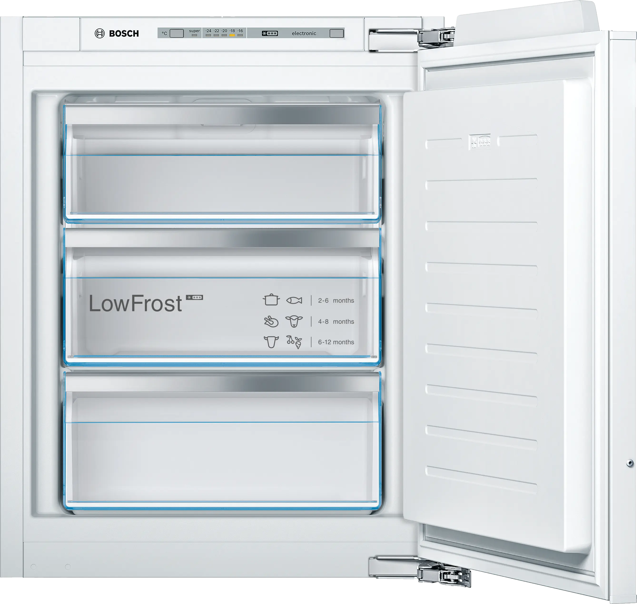 Incorporabil - Bosch GIV11AFE0 - congelator încorporabil compact, Seria 4, 71.2 cm, LowFrost, 72 litri