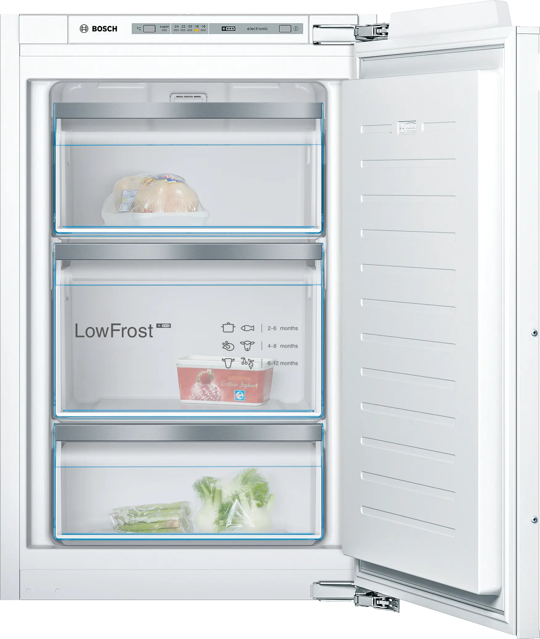 Incorporabil - Bosch GIV21AFE0 - congelator încorporabil, Seria 4, 87.4 cm, LowFrost, 96 litri