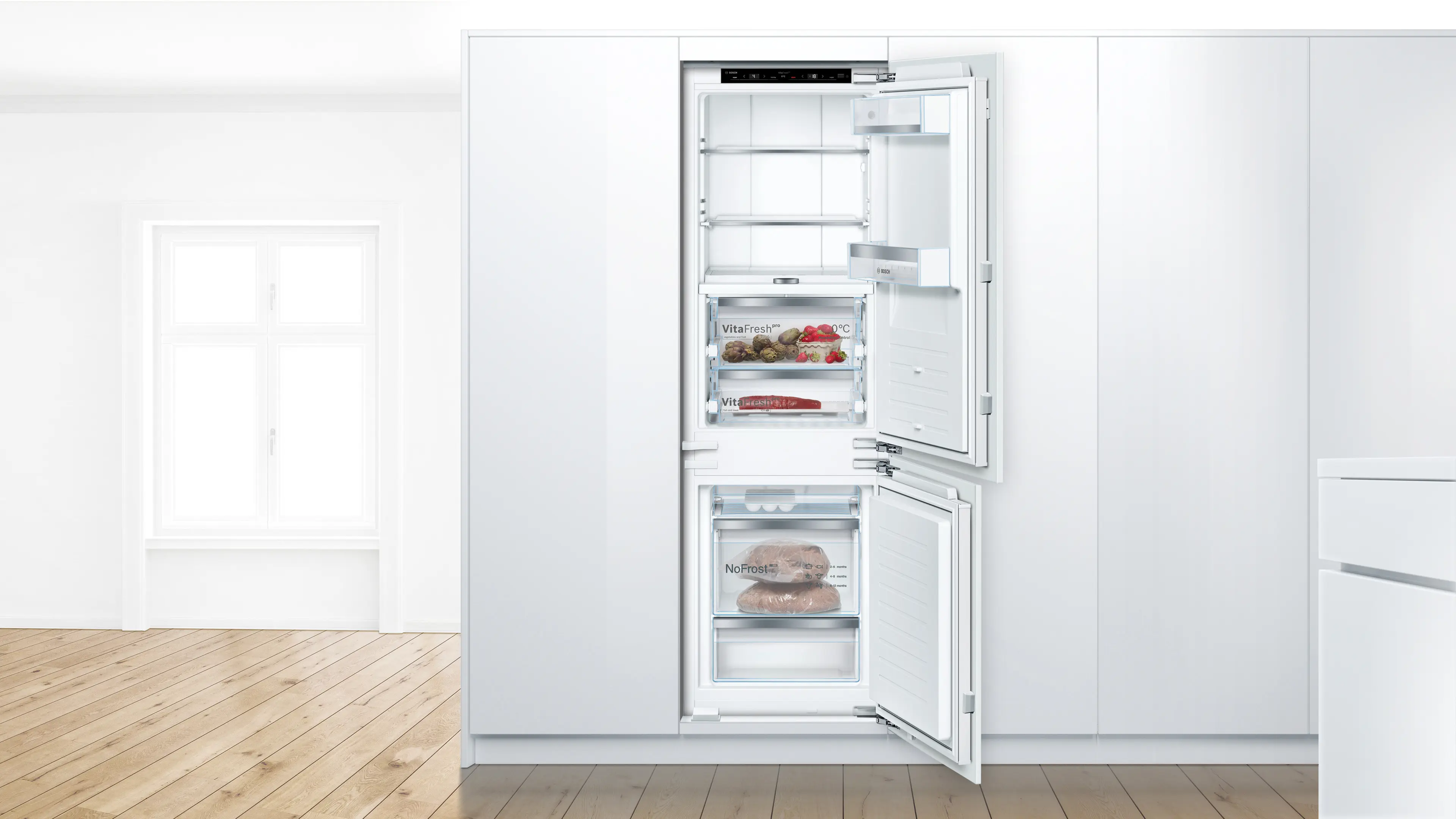 Incorporabil - Bosch KIF86PFE0 - combină frigorifică încorporabilă, Seria 8, 177,2 cm, 156+67 litri, clasa E