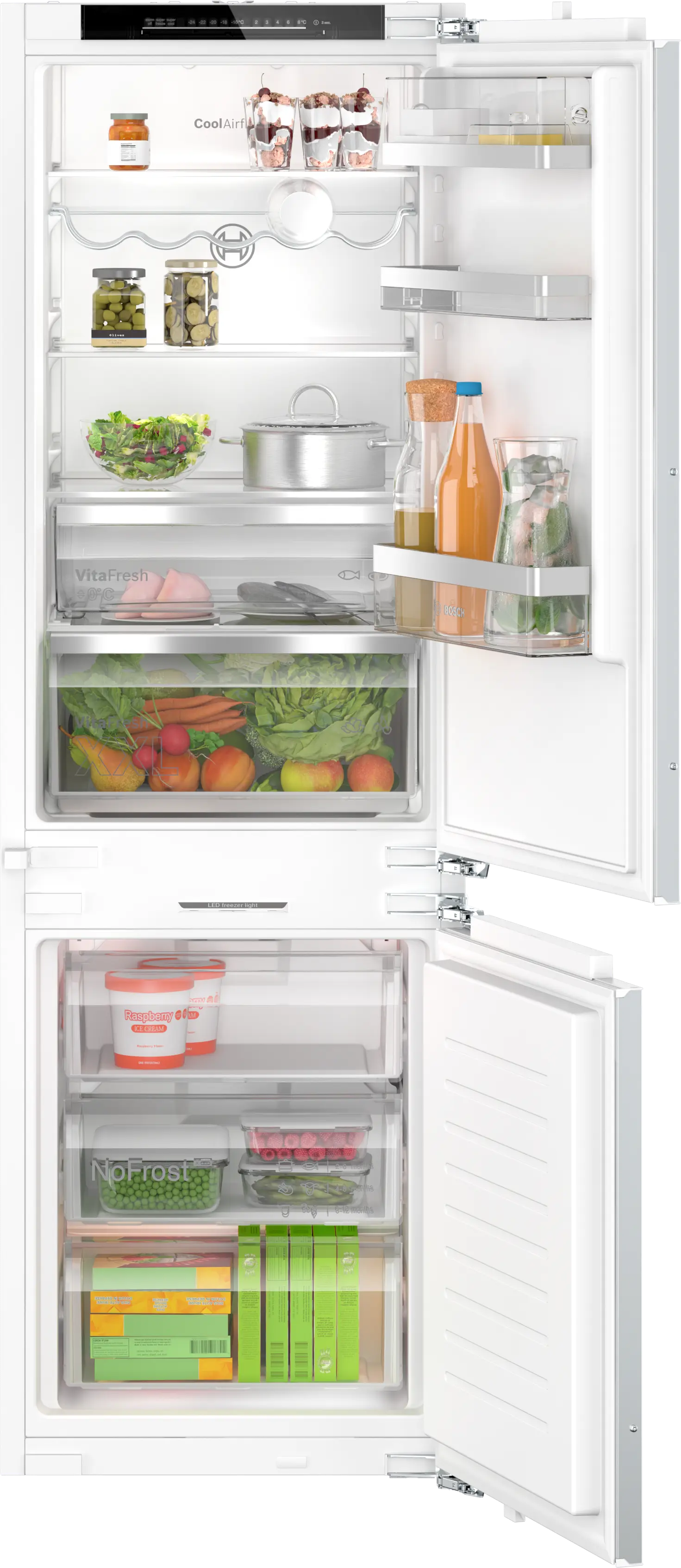 Incorporabil - Bosch KIN86ADD0 - combină frigorifică încorporabilă, Seria 6, 177,2 cm, 184+76 litri, balama amortizată, clasa D