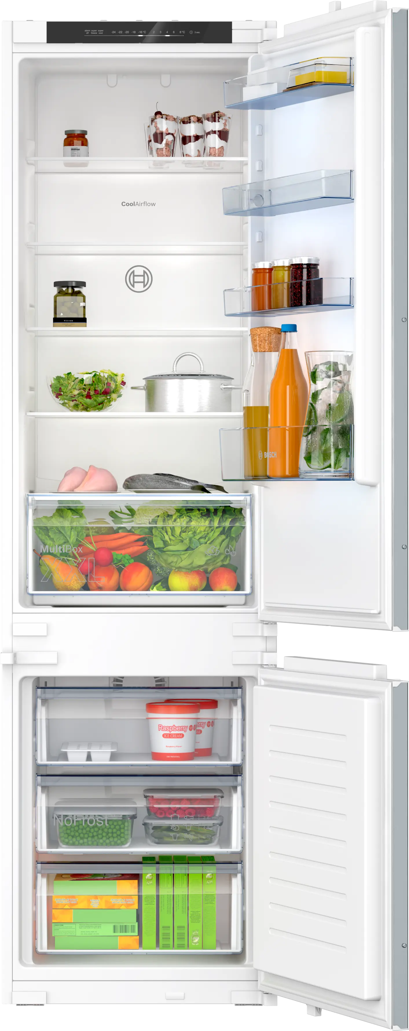 Incorporabil - Bosch KIN96NSE0 - combină frigorifică încorporabilă, Seria 2, 193,5 cm, 215+75 litri, balama culisantă, clasa E