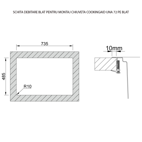Chiuveta bucatarie cu 2 cuve inox CookingAid UNA 72 cu Bonus: tocator Versus din ABS reversibil in scurgator vase + accesorii montaj [22]