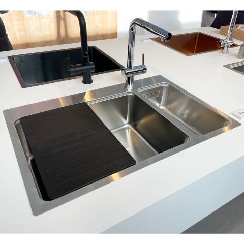 Chiuveta bucatarie cu 2 cuve inox CookingAid UNA 72 cu Bonus: tocator Versus din ABS reversibil in scurgator vase + accesorii montaj [7]