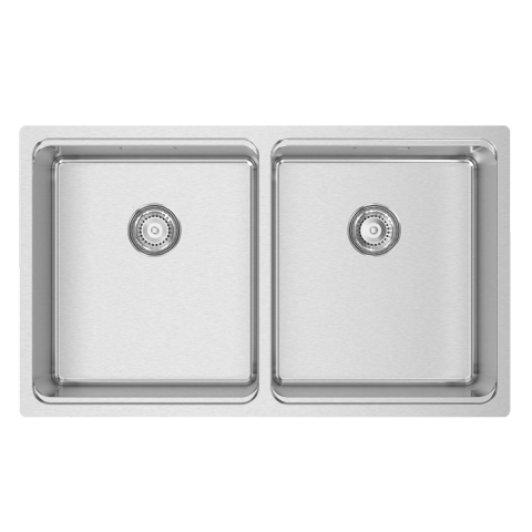 Chiuveta bucatarie cu 2 cuve inox CookingAid UNA 75 cu Bonus: tocator Bambus + accesorii montaj [9]