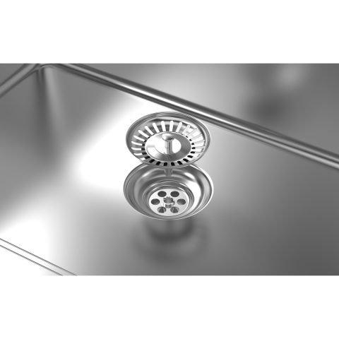 Chiuveta bucatarie cu 2 cuve inox CookingAid UNA 75 cu Bonus: tocator Bambus + accesorii montaj [17]