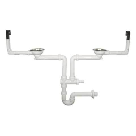 Chiuveta bucatarie cu 2 cuve inox dubla CookingAid KEPPLER BB pe colt reversibila stanga/dreapta cu picurator + accesorii montaj [18]