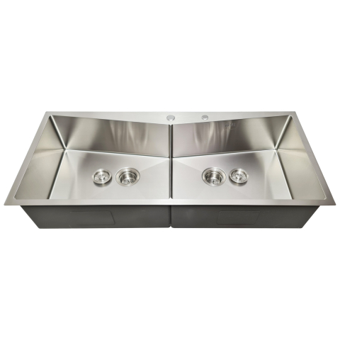 Chiuveta bucatarie HORECA inox dubla CookingAid VENUS-R Workstation cu dozator detergent, scurgator vase/paste/fructe, gratar rulabil inox + accesorii montaj [1]