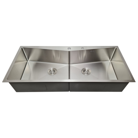 Chiuveta bucatarie HORECA inox dubla CookingAid VENUS-R Workstation cu dozator detergent, scurgator vase/paste/fructe, gratar rulabil inox + accesorii montaj [2]