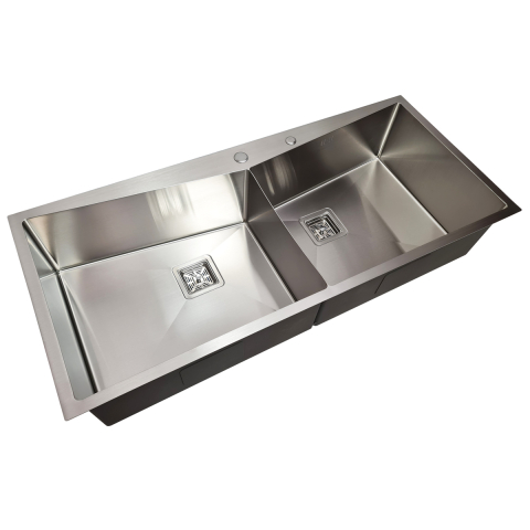 Chiuveta bucatarie HORECA inox dubla CookingAid VENUS-S Workstation cu dozator detergent, scurgator vase/paste/fructe, gratar rulabil inox + accesorii montaj [5]