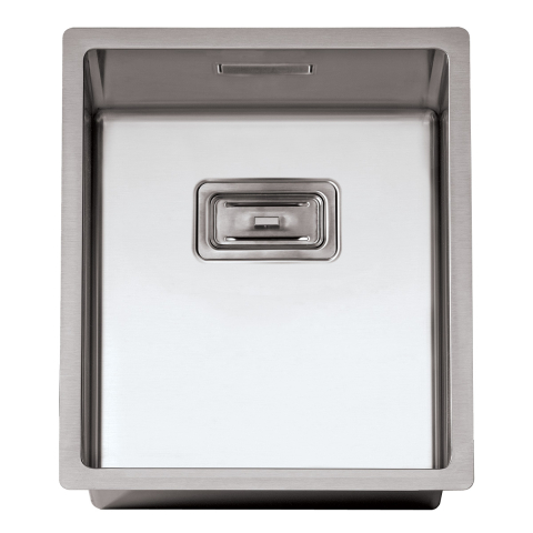 Inox - Chiuveta bucatarie inox CookingAid Box Lux 34 cu montaj pe/sub blat cu ventil scurgere dreptunghiular si accesorii montaj