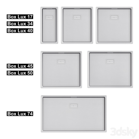Chiuveta bucatarie inox CookingAid Box Lux 34 cu montaj pe/sub blat cu ventil scurgere dreptunghiular si accesorii montaj [3]