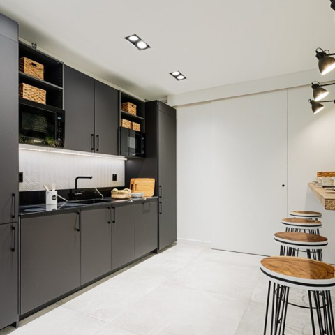 Chiuveta bucatarie inox CookingAid BOX LUX 50 DARK GREY cu strat PVD ceramic culoare gri inchis / negru cu montaj pe/sub blat + accesorii montaj [14]