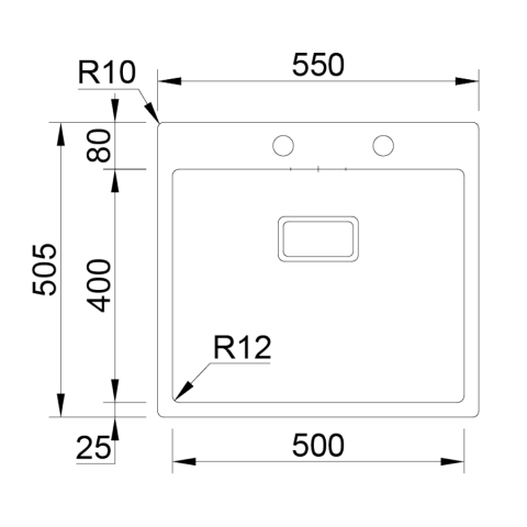 Chiuveta bucatarie inox CookingAid BOX LUX 57 cu ventil automat scurgere dreptunghiular si accesorii montaj [16]
